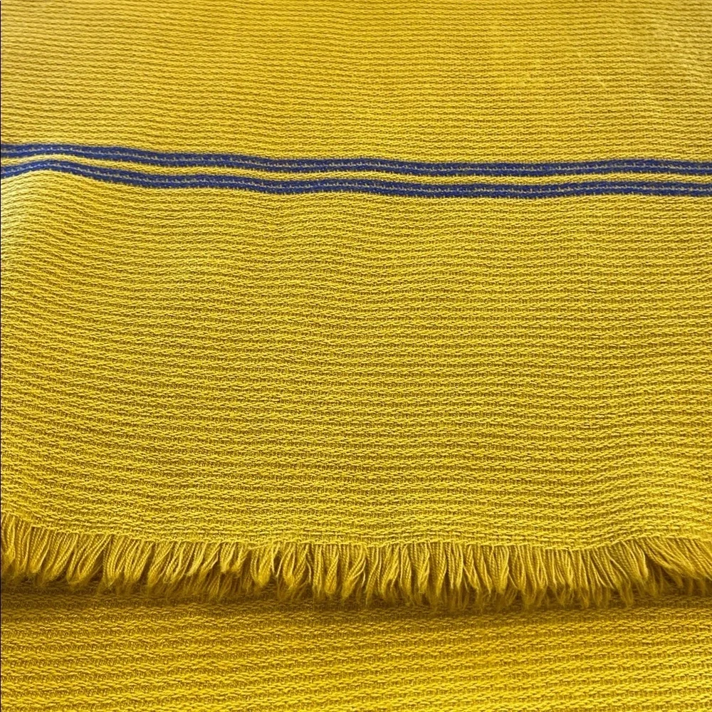 Banana Republic Mustard Yellow,Wool blend Wrap Scarf with Navy Stripes.One Size.